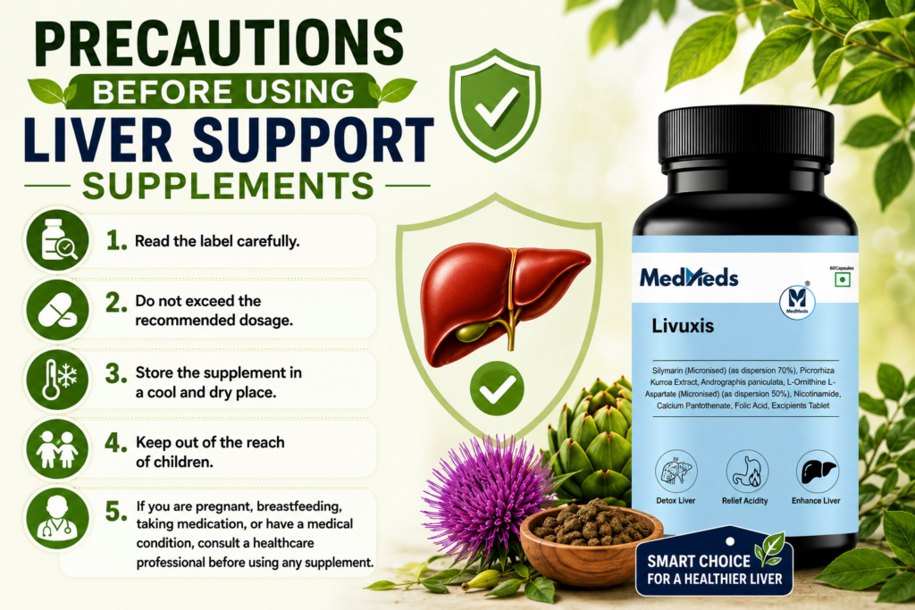 precautions before using liver support